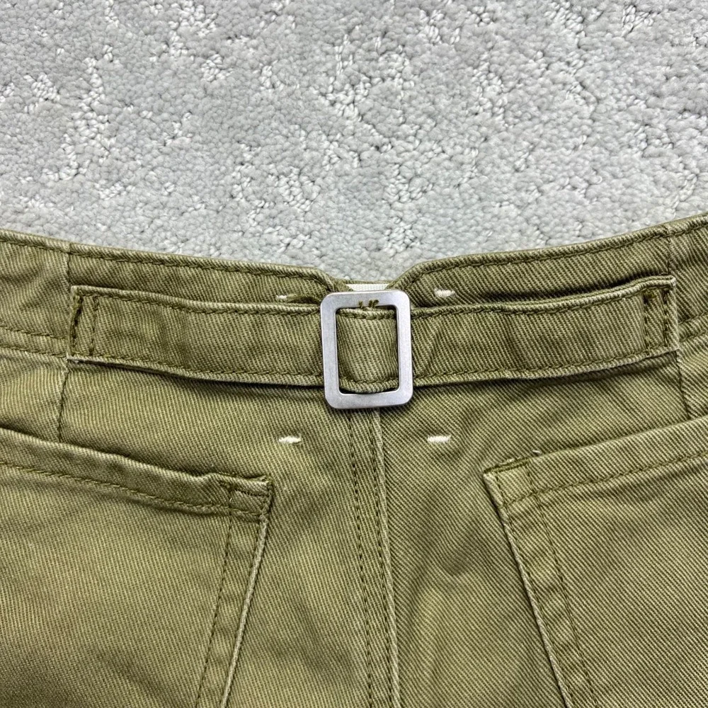 HABITUAL Girl Shorts Womens 14 Green Cotton Twill‎ Utility Cinch Back High Waist